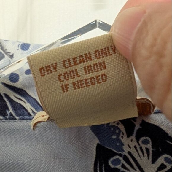 Jos A Bank Silk Floral Hawaiian Shirt Mens XL Blue Aloha Tropical Short Sleeve - Picture 4 of 8